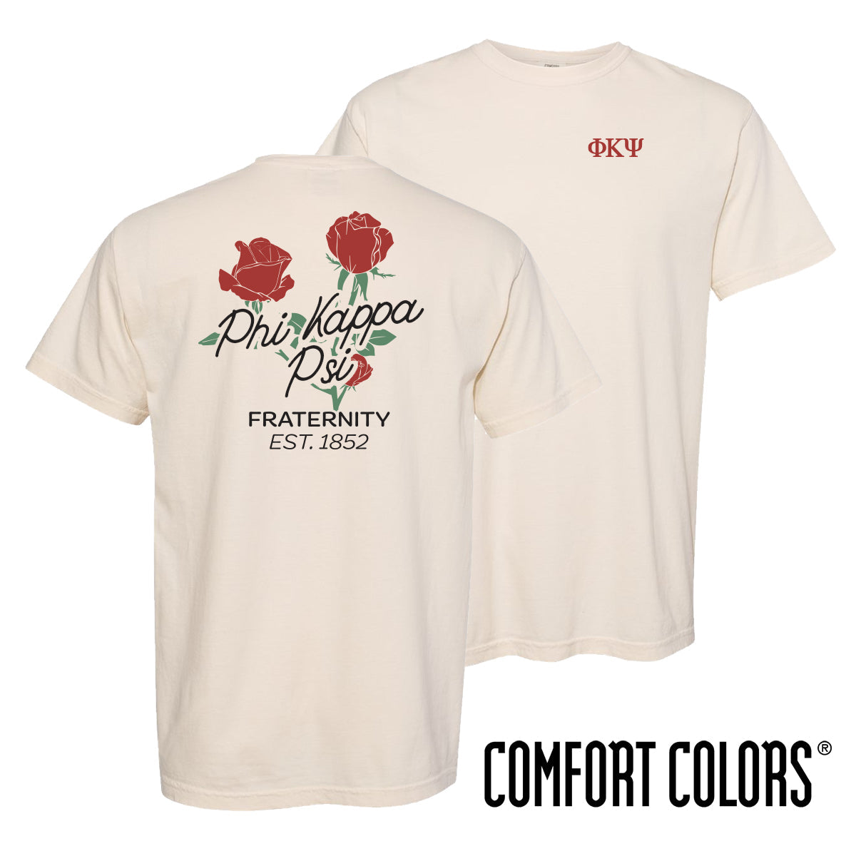 Phi Psi Comfort Colors Rosebud Ivory Short Sleeve Tee - Phi Kappa Psi Official Store product image