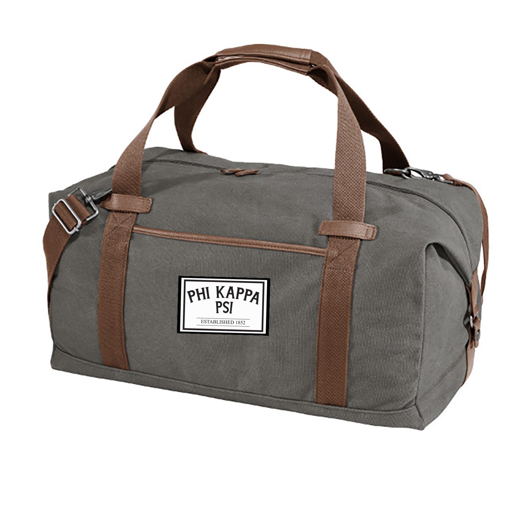 Phi Psi Gray Canvas Duffel#N# – Phi Kappa Psi Official Store