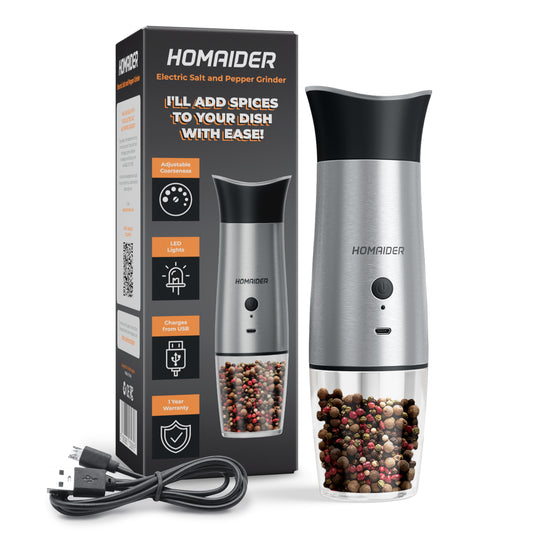 Light Up Electric Auto Salt Pepper Mill Stainless Steel Electronic