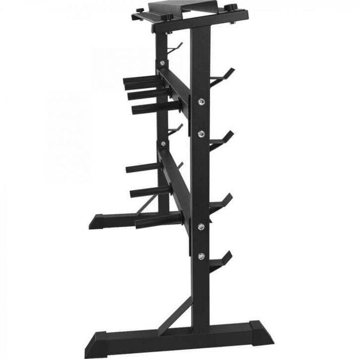Gorilla Sports Combined Weight Plate/Barbell/Dumbbell Rack 30mm - Blac ...