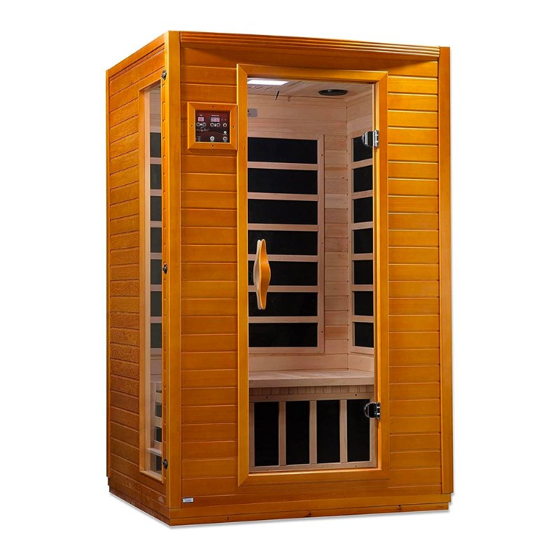 Golden Design Low EMF 2-Person Dynamic "Versailles" FAR Infrared Sauna with Hemlock Wood | Model: DYN-6202-03 - Golden Design Saunas product image