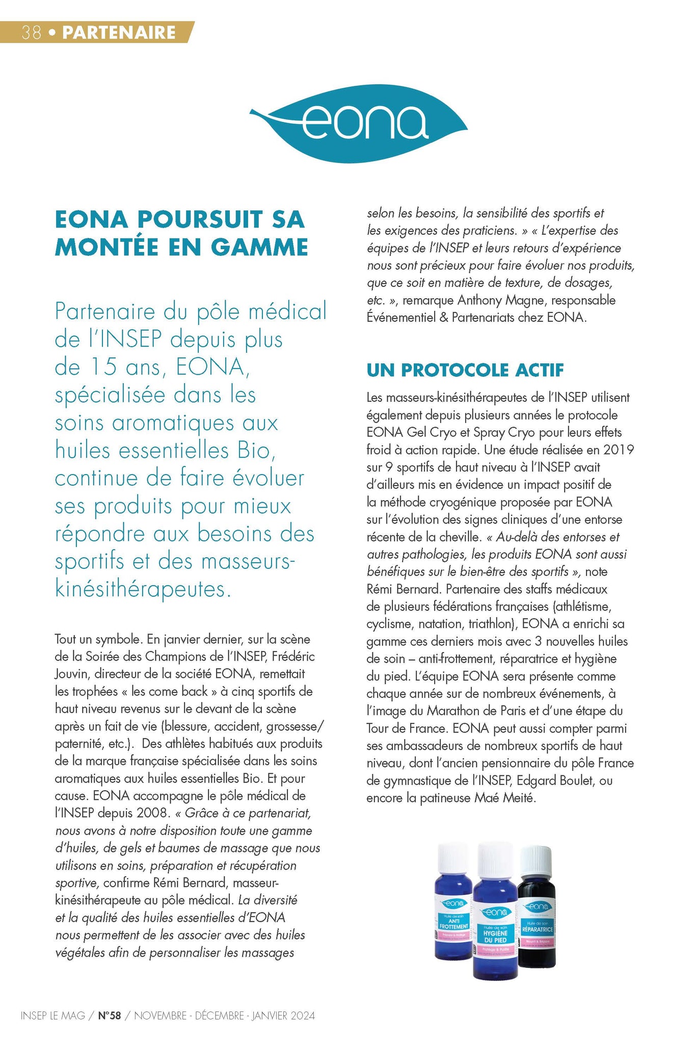 Article INSEP et EONA