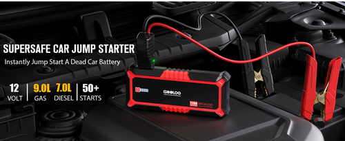 GOOLOO Upgraded GP3000 Jump Starter 3000A Peak Car Starter Up to 9L Gas or  7L Diesel Engine 12V Jump Box Auto Lithium Battery Booster SuperSafe