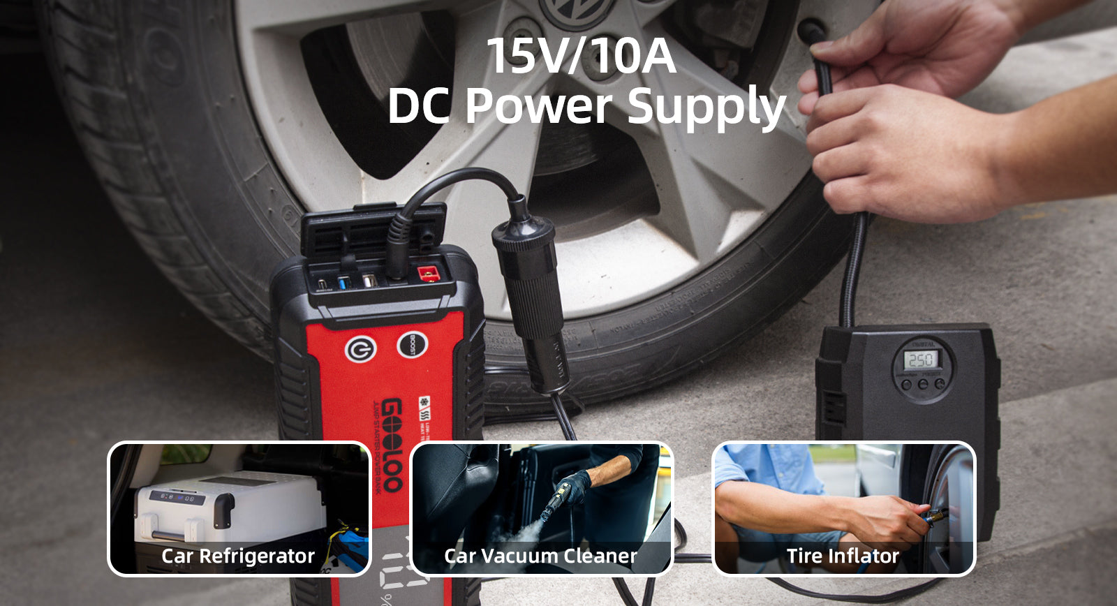 15V 10A DC OUTPUT POWER UP THE TOUGHEST BATTERIES