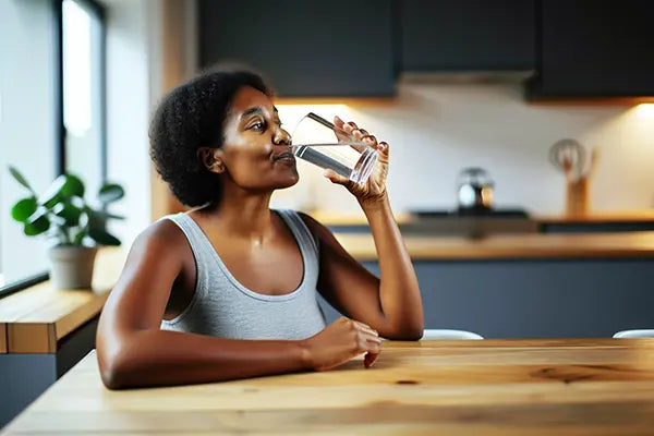 Photo of a person drinking water