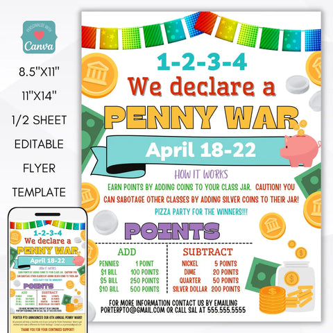 Penny War Easy Fundraiser Idea