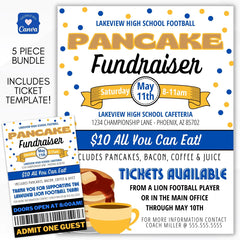 editable pancake fundraiser tickets