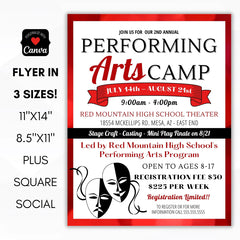 performing arts camp flyer