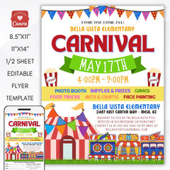 school carnival fundraiser flyer