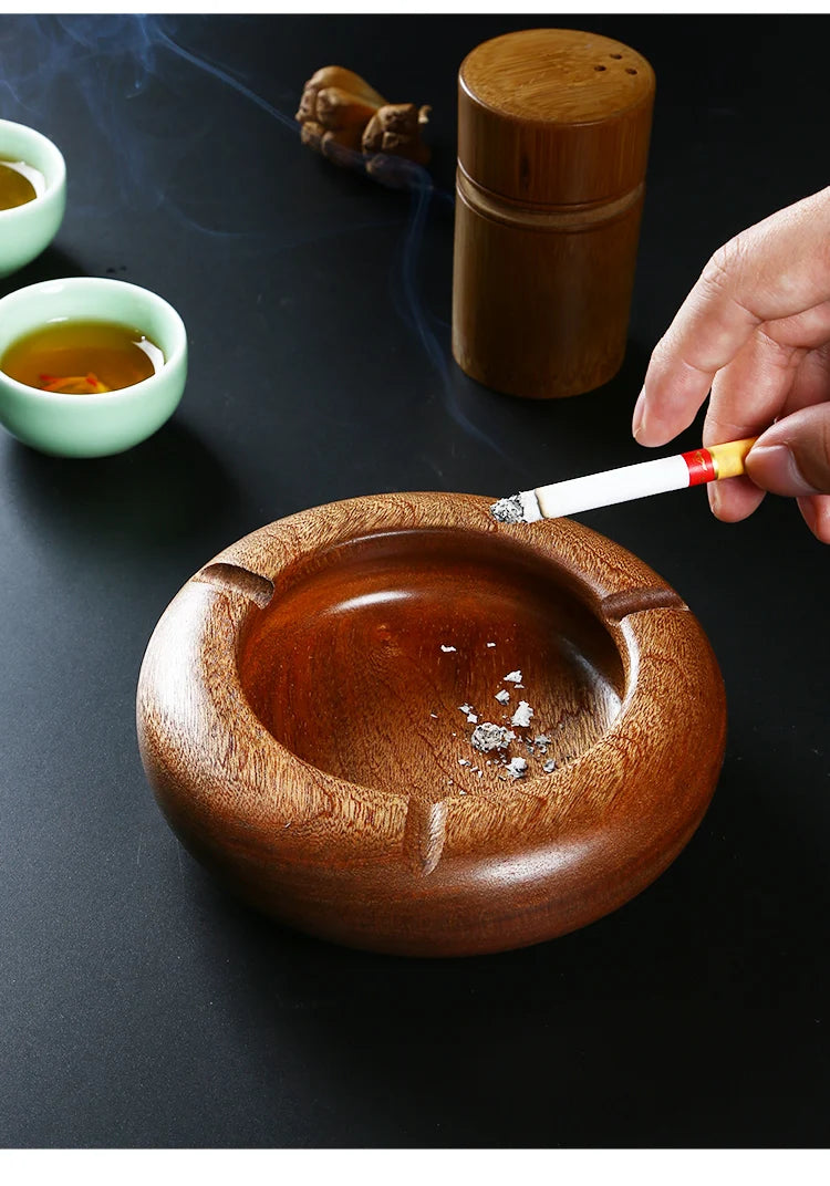 Cendrier de poche portable en bois