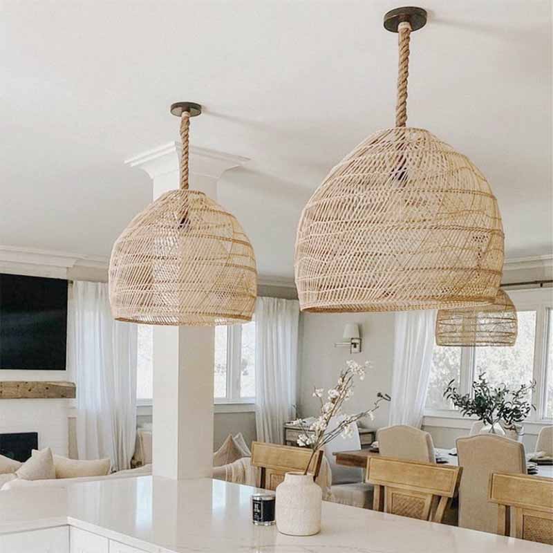 rattan hanging pendant lights