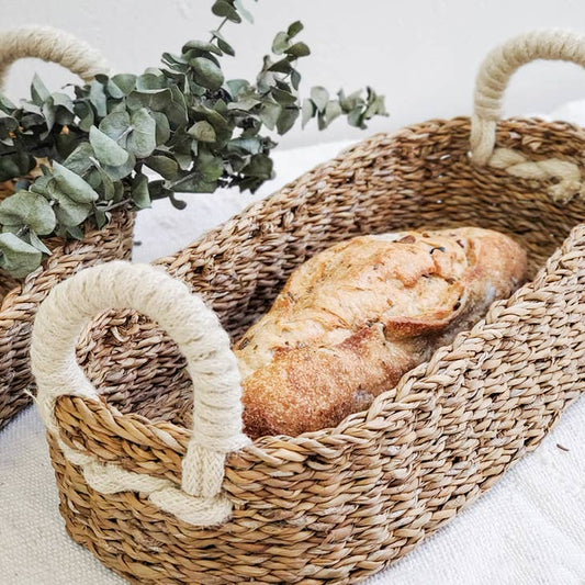 Handmade Bread Warmer & Wicker Basket - Bird Oval