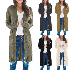 Women Boho Patchwork Cardigan Casual Loose Long Sweater Open Front Knit Sweaters Coat Korean Style Sweater For Women Daily - Wish and Love Farms 