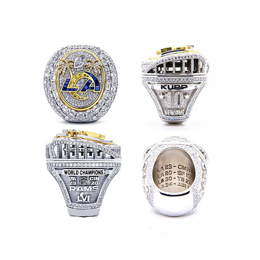 Los Angeles Rams - 2021 Super Bowl 6 Ring Set With Wooden Display Box