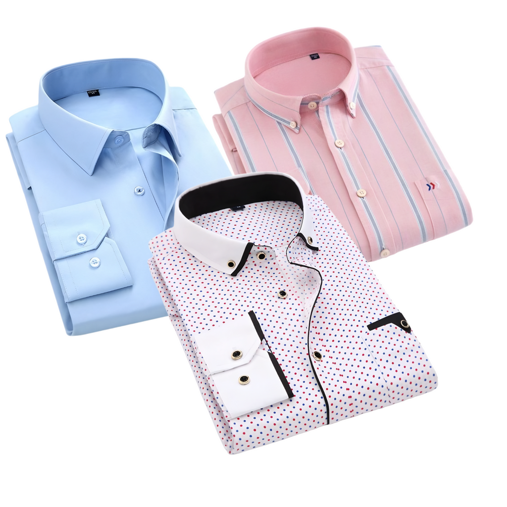 Shirtrr 100% Cotton Latest Formal Casual Shirts (Combo Pack of 3)