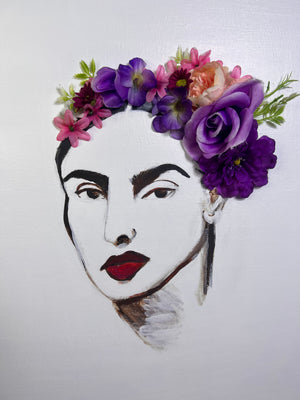 Frida Kahlo Floral Original Painting - Nia Nicks Art - Frida Kahlo Painting