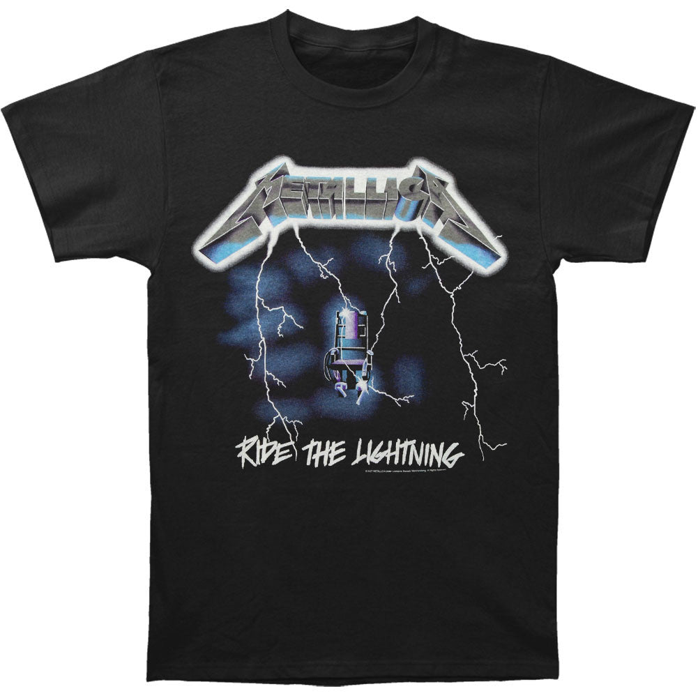 Metallica Ride The Lightning Guy In Electric Chair Tee Black