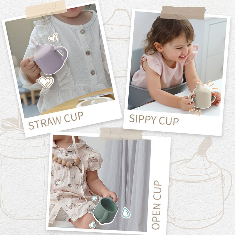 Kids Drinking Cups Learning Reusable Non Spill Drink Silicone Training Cup  - China Silicone Pint Glasses and Silicone Baby Cups price