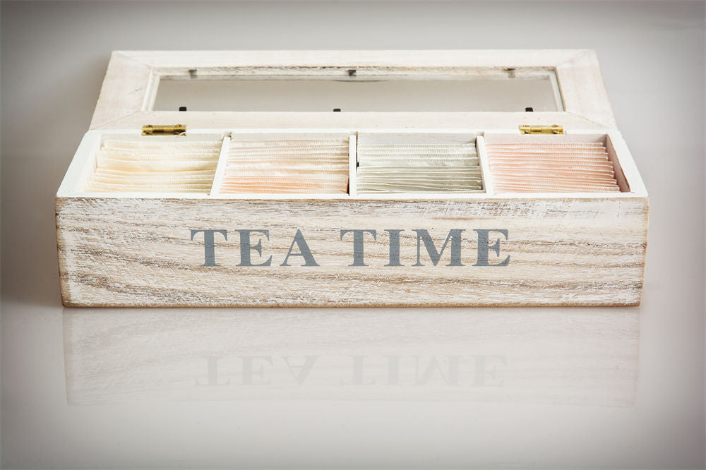 Tea set in wooden box