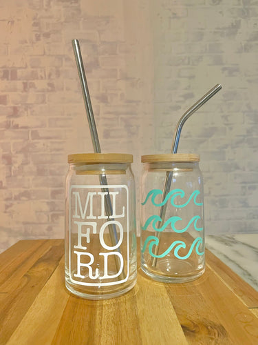 Beer Can Glass Gift for Her Custom Designs Iced Coffee 