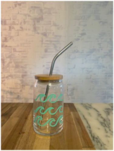 Etched Coffee Beer Can Glass- Iced Coffee Glass – Clifton Collective