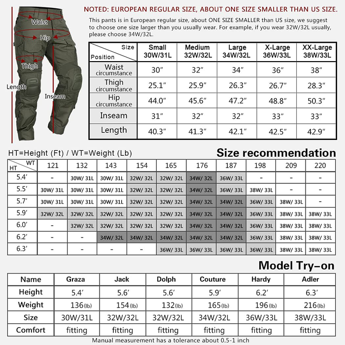 IDOGEAR G3 Combat Pants Multicam Trousers with Knee Pads for Men Tacti ...