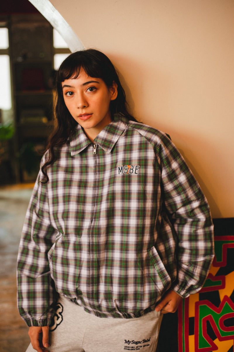 7280円 世界有名な MSB LOGO CHECK SWING TOP ネイビー ブルゾン pos