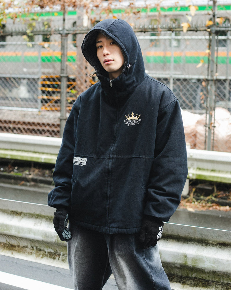 数量は多】 logo king 9090 hooded jacket work ブルゾン