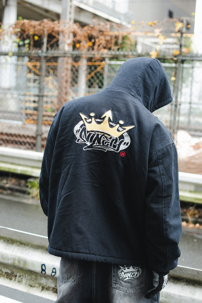 数量は多】 logo king 9090 hooded jacket work ブルゾン
