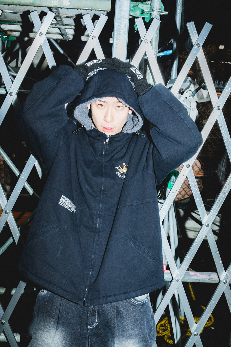 アニメショート 9090 King Logo Hooded Work Jacket - ブルゾン