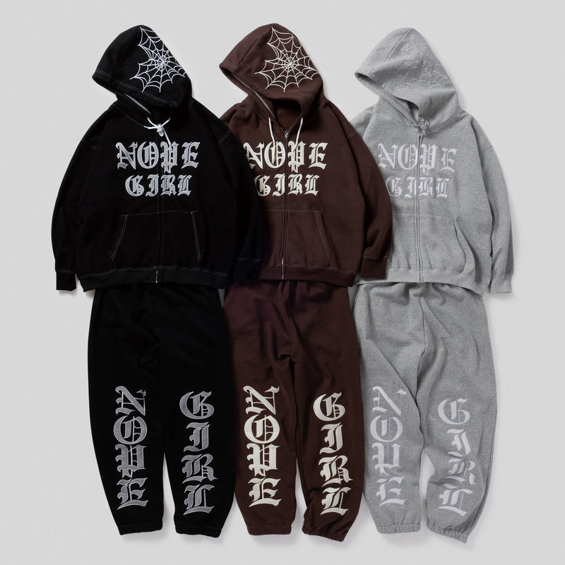 nope girl セットアップ ZIP HOODY SWEAT PANTS オンラインストア