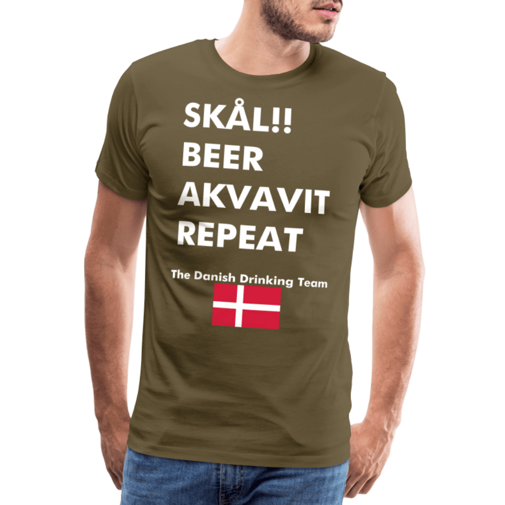 SPOD Men’s Premium T-Shirt | Spreadshirt 812 khaki / S Danish Drinking Team - Herre premium T-shirt