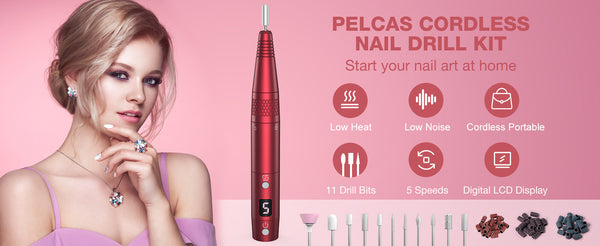 PELCAS Cordless Electric Nail Drill