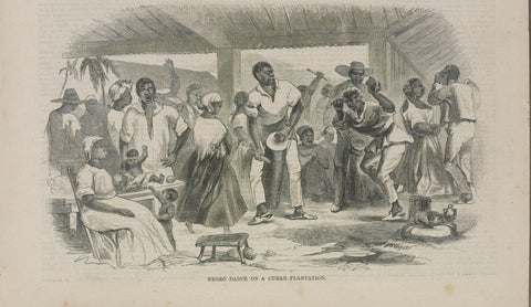 Negro Slaves Dancing on Cuban Plantation 1859 During Chinese Coolie Trade