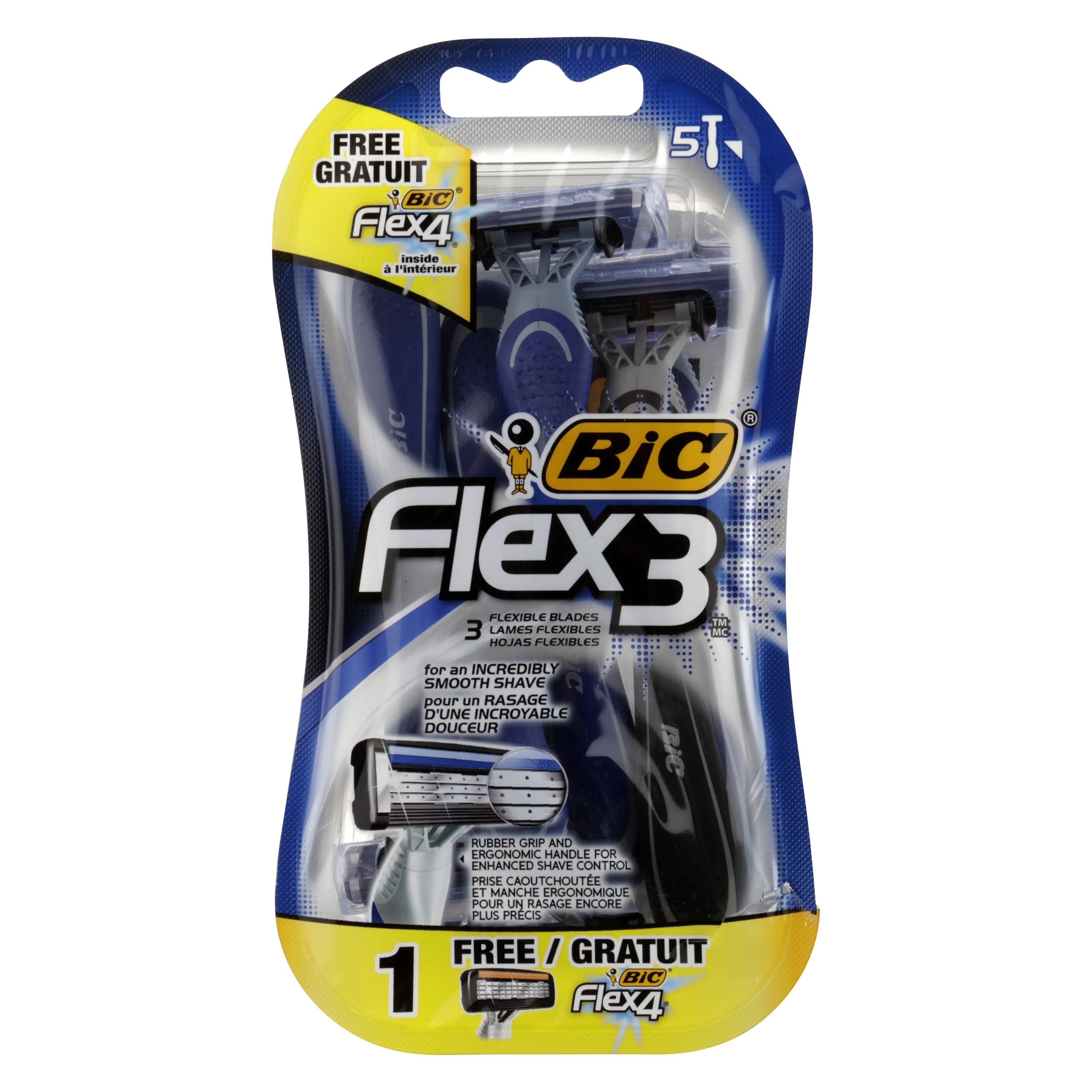 Bic Flex3 Shaver 5 Pack plus 1 Bonus Flex4