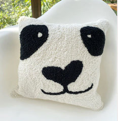 panda pillow cover punch needle handtufted pillow case