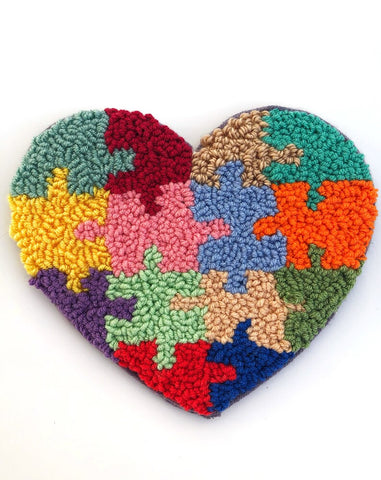 wall hanging colorful heart, puzzle design wall hanging heart