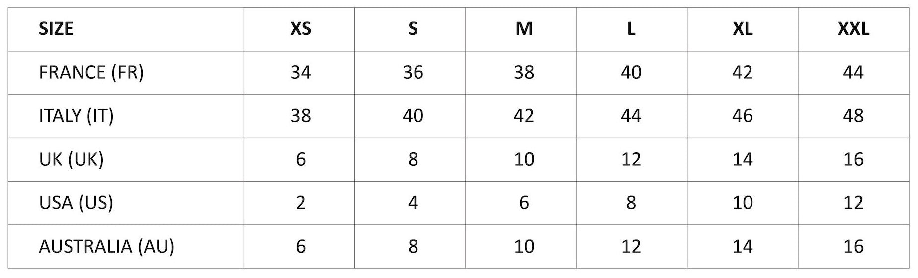 Vests Size Guide – ALALYA