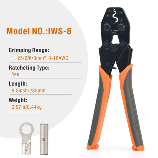 Terminal Crimping Tools Ferrule Crimping Pliers 0.25–10 mm² / 23–7 AWG  Electrician Clamp Sets Wire Tips