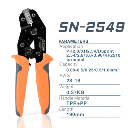 iCrimp SN-28B Dupont Crimping Tool for 3.96mm, 2.54mm, 2.5mm Pitch — Iwiss  Tools Co Limited