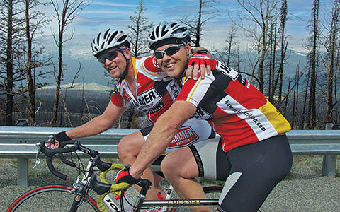 Brian Frank and Steve Born on their bikes