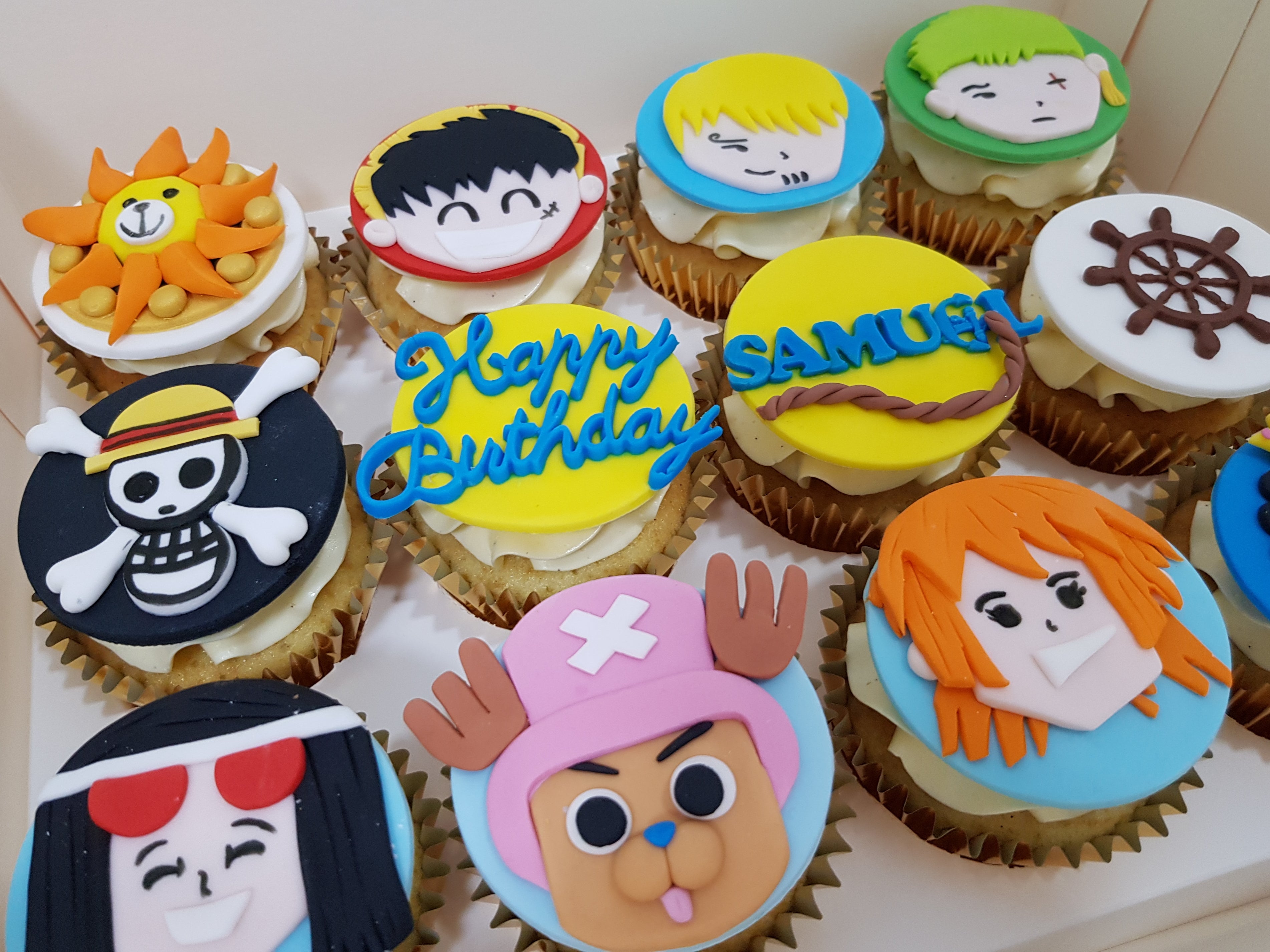 One Piece Cupcakes Box Of 12 Customized Cake Singapore Cuppacakes Com Sg Singapore