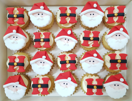 Christmas Mini Cupcakes (Box of 20) - Ho Ho Ho!