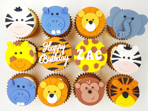 Jungle Animal Cupcakes (Box of 12)