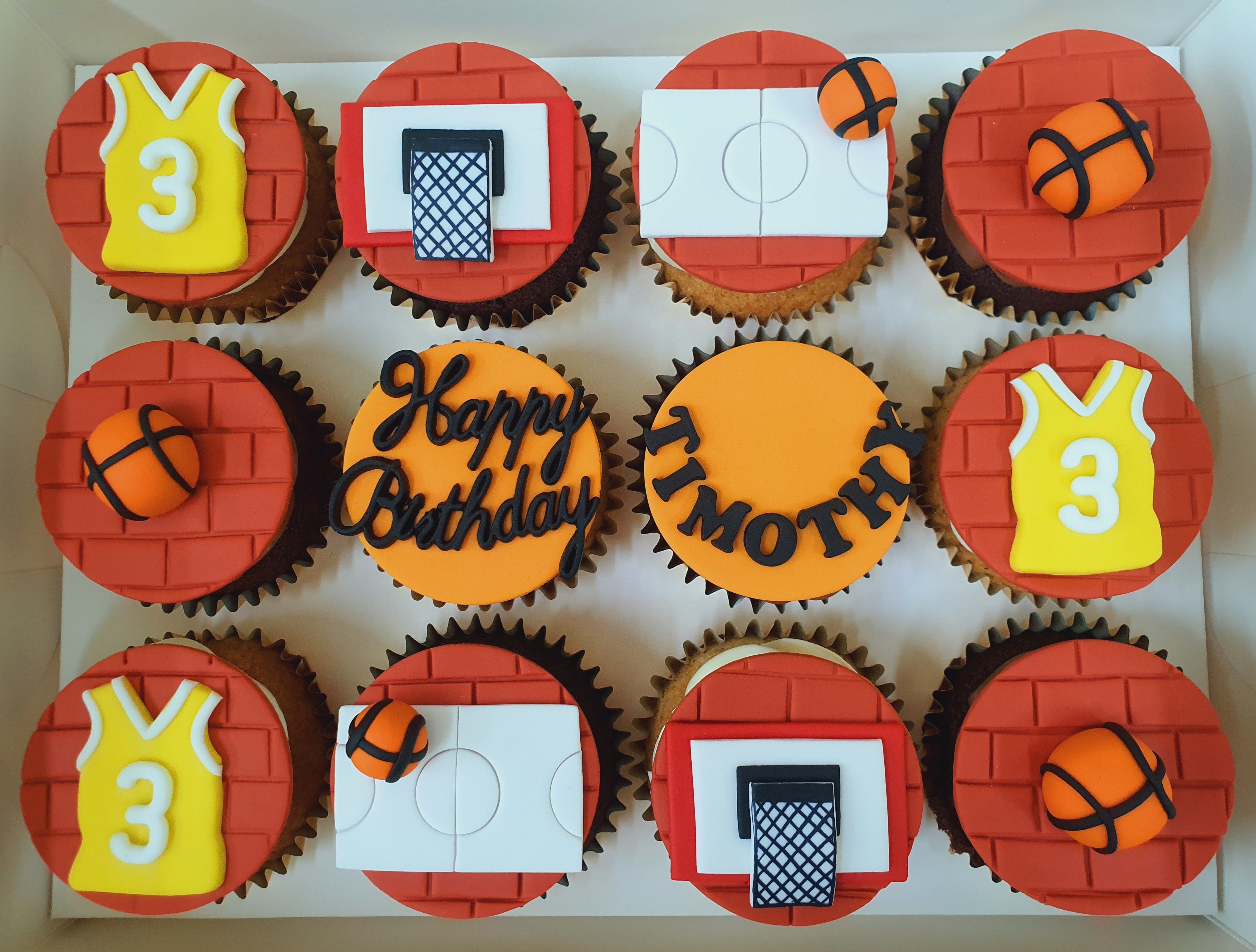 Basketball Cupcakes (Box of 12) –  Singapore