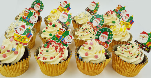 Christmas Cupcakes (Box of 12) - Colours of Christmas