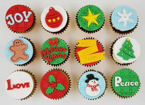 Christmas Cupcakes (Box of 12) - Joy Love Peace