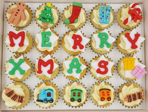 Christmas Mini Cupcakes (Box of 20) - Under the Xmas Tree