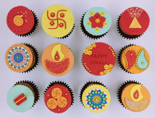 Deepavali Cupcakes - Happy Diwali (Box of 12)