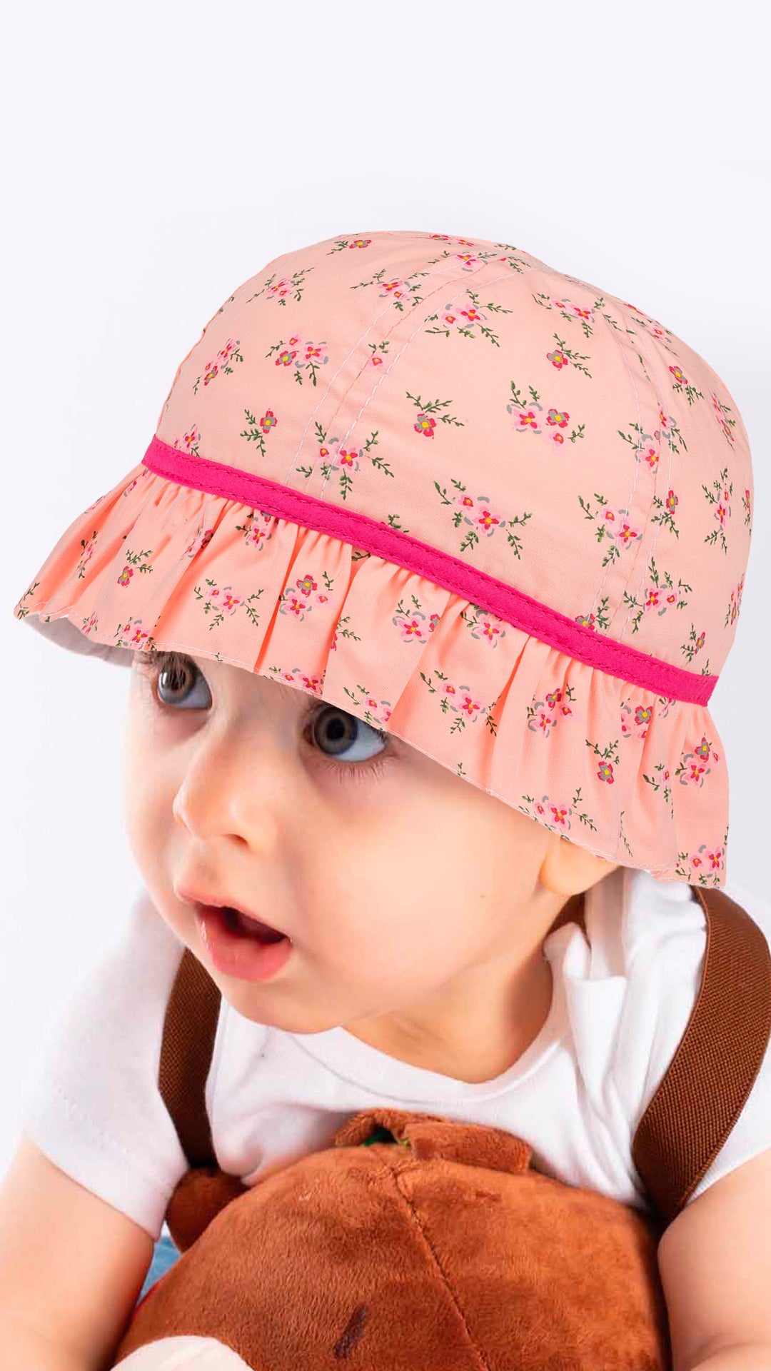 Rainbow Printed Baby Bucket Hat, Toddler Cotton Summer Baby Hat